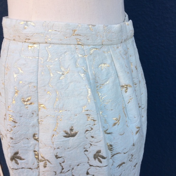 VTG Mary McFadden Lurex Leaf Pencil Skirt S - Picture 7 of 12